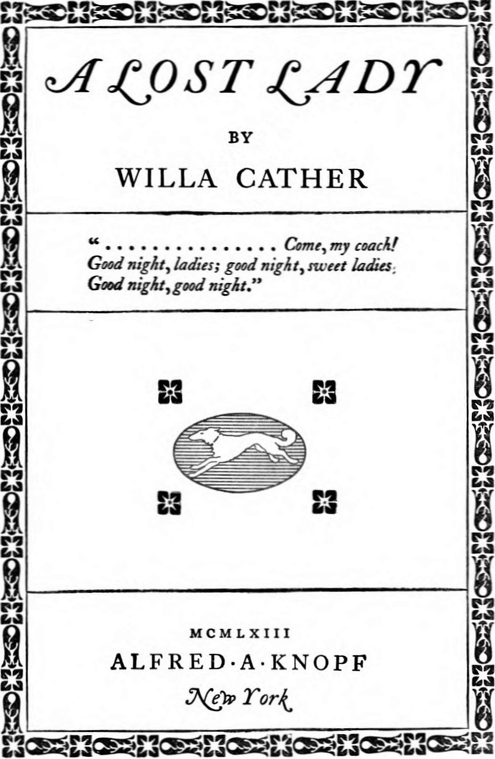 A Lost Lady by Willa Cather