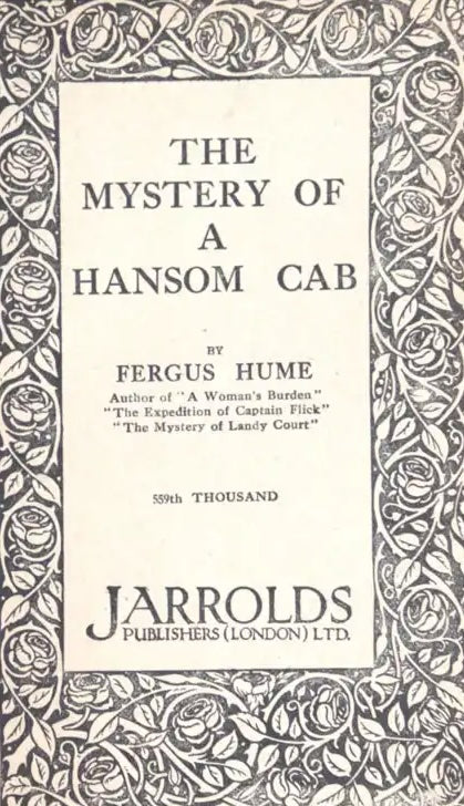 The Mystery of a Hansom Cab by Fergus Hume